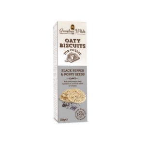 OATY BISCUITS 130g BLACK PEPPER & POPPY SEEDS - Image 1