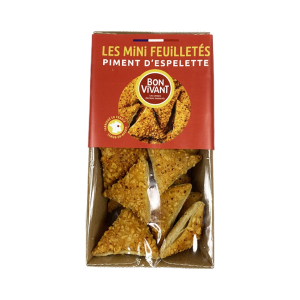 SAVOURY PUFF PUSTRY TRIANGLES-EMMENTAL & ESPELETTE PEPPER 60g - Image 1