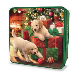 EMBOSSED PUPPIES & PRESENTS TIN 200G - Image 1