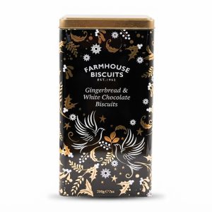 Ginger White Choco Biscuits triangle tin 200g - Image 1